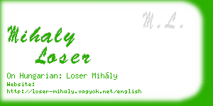 mihaly loser business card
